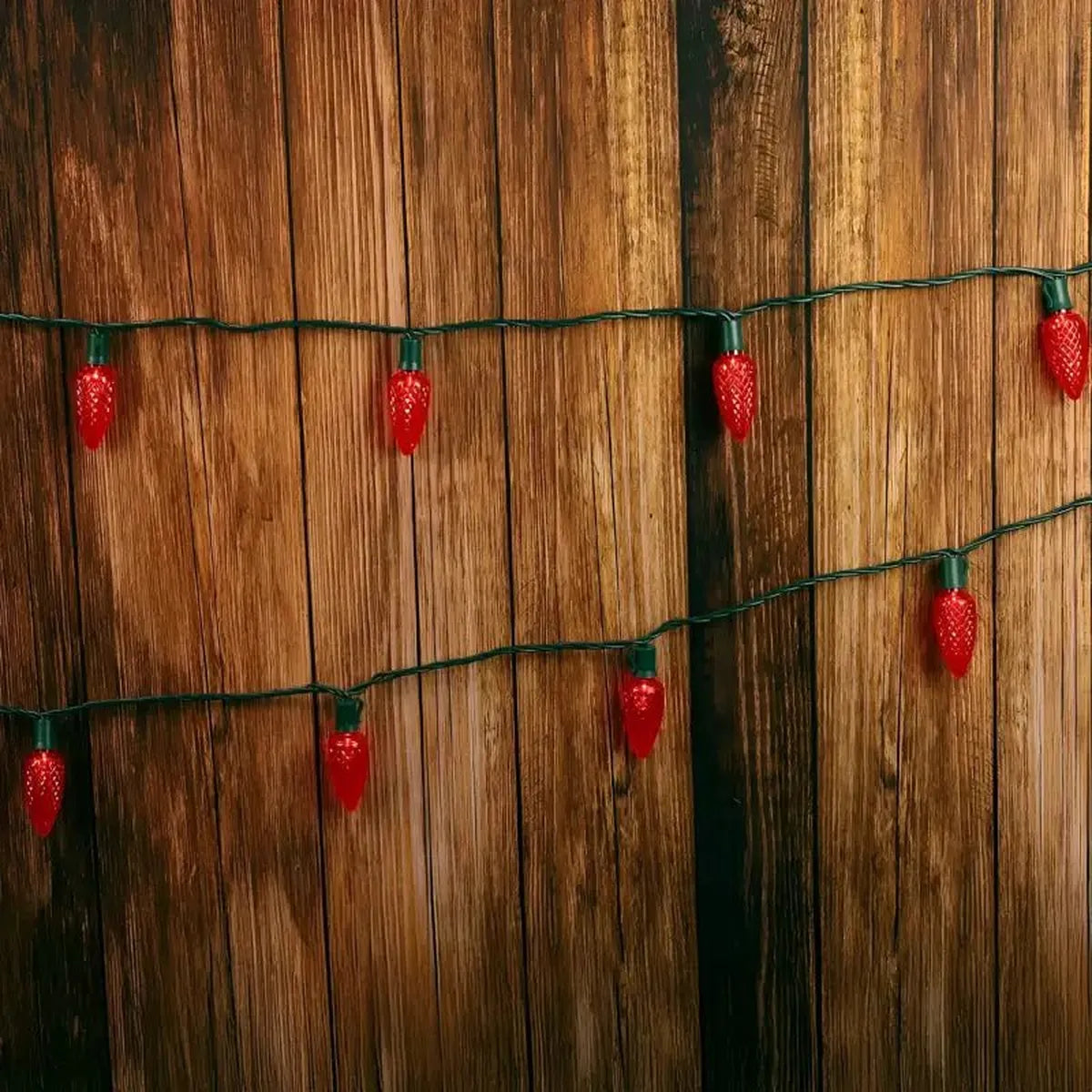 Shop For 25 C9 Red LED Christmas Lights, 8" Spacing