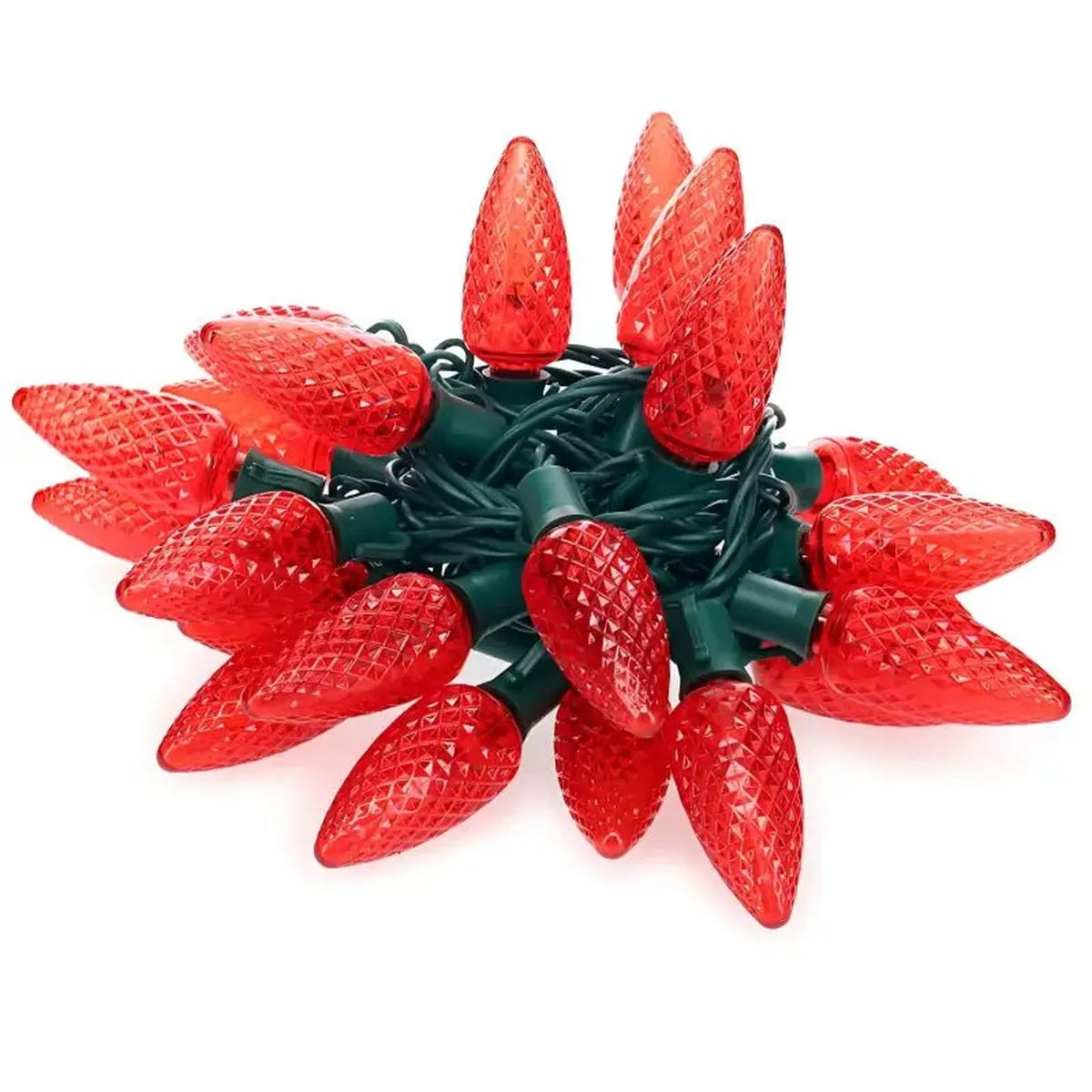 Shop For 25 C9 Red LED Christmas Lights, 8" Spacing