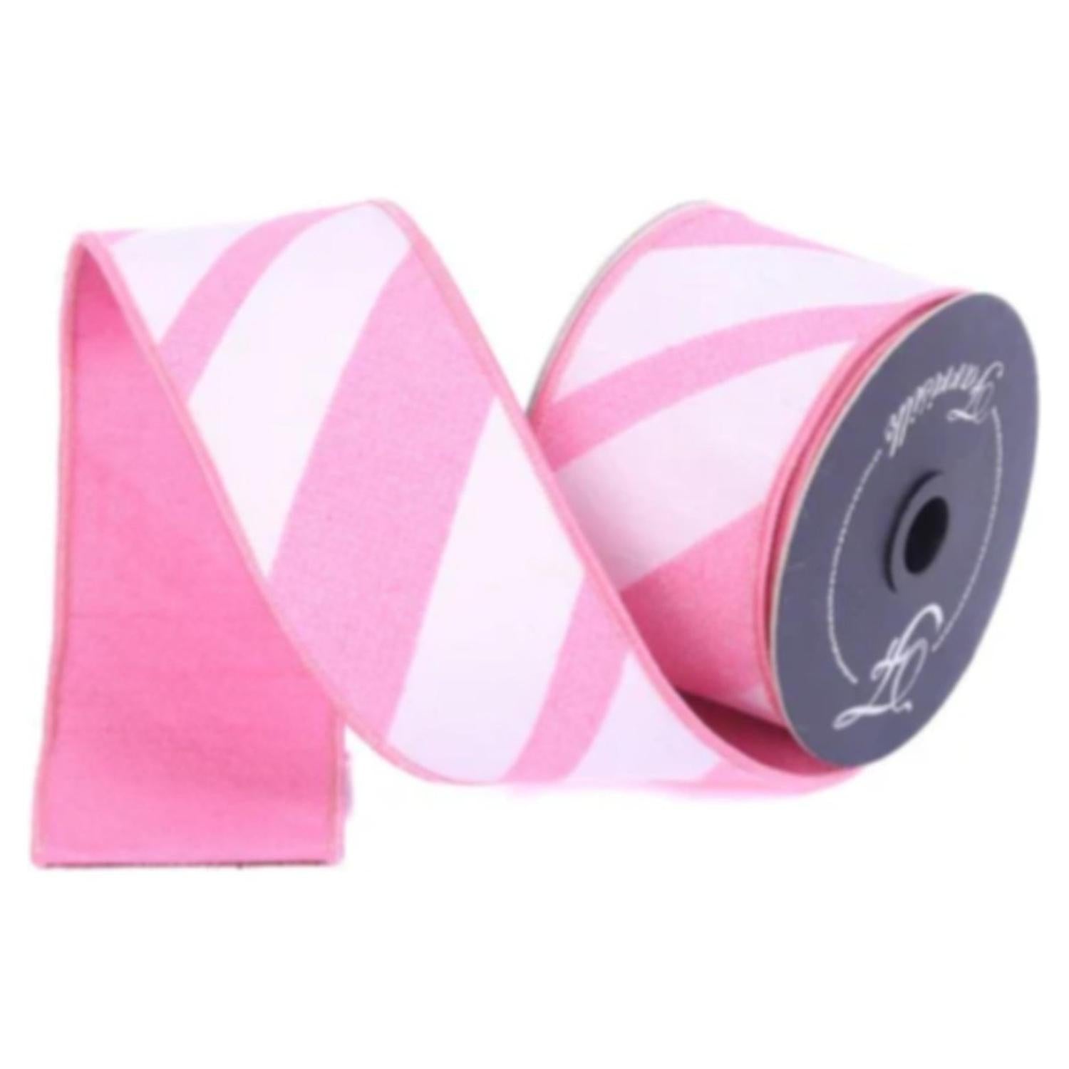 2.5" Candy Gloss Striped Ribbon: Pink (10 Yards)