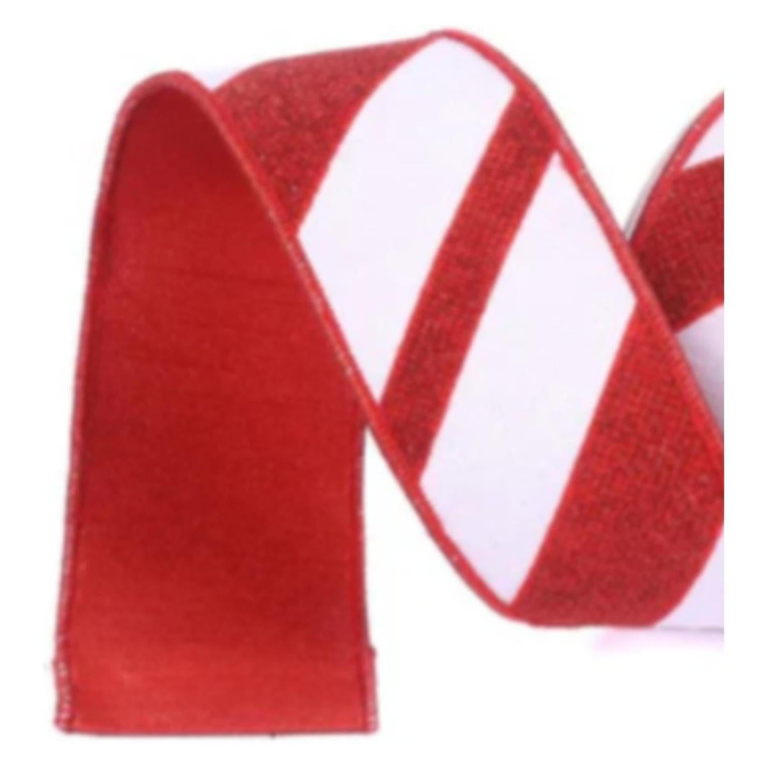 2.5" Candy Gloss Striped Ribbon: Red (10 Yards)