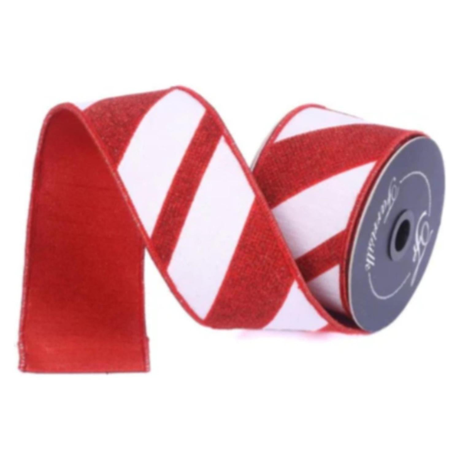 2.5" Candy Gloss Striped Ribbon: Red (10 Yards)