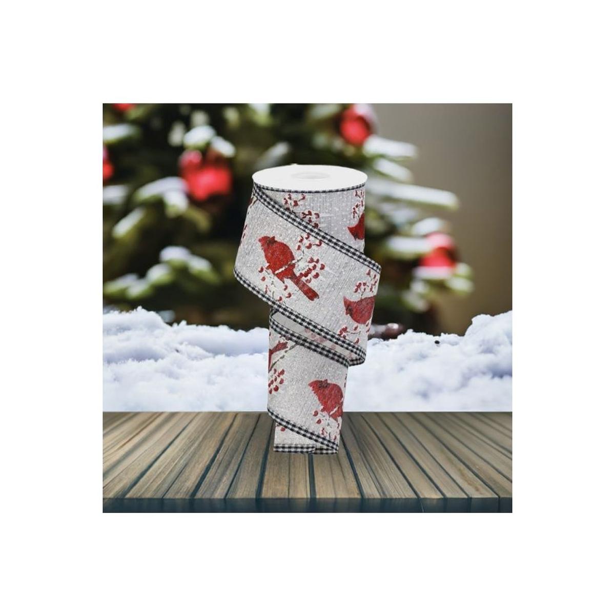 Shop For 2.5" Cardinal Gingham Check Ribbon: Silver (10 Yards) at Michelle's aDOORable Creations