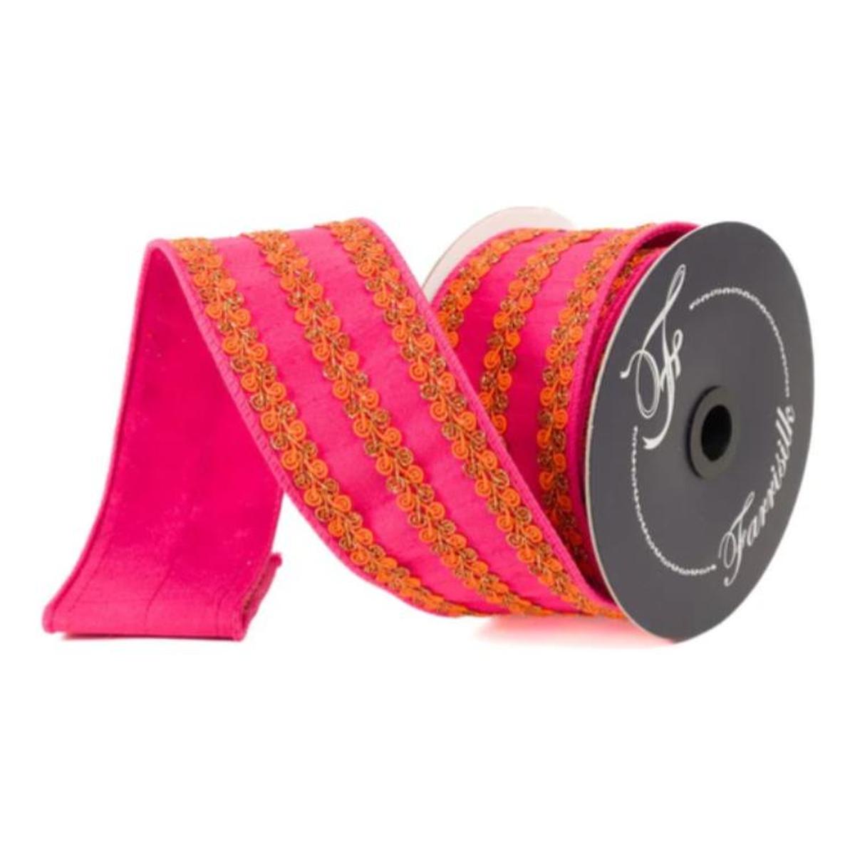 Shop For 2.5" Carnival Swirls Ribbon: Hot Pink/Orange (10 Yards)