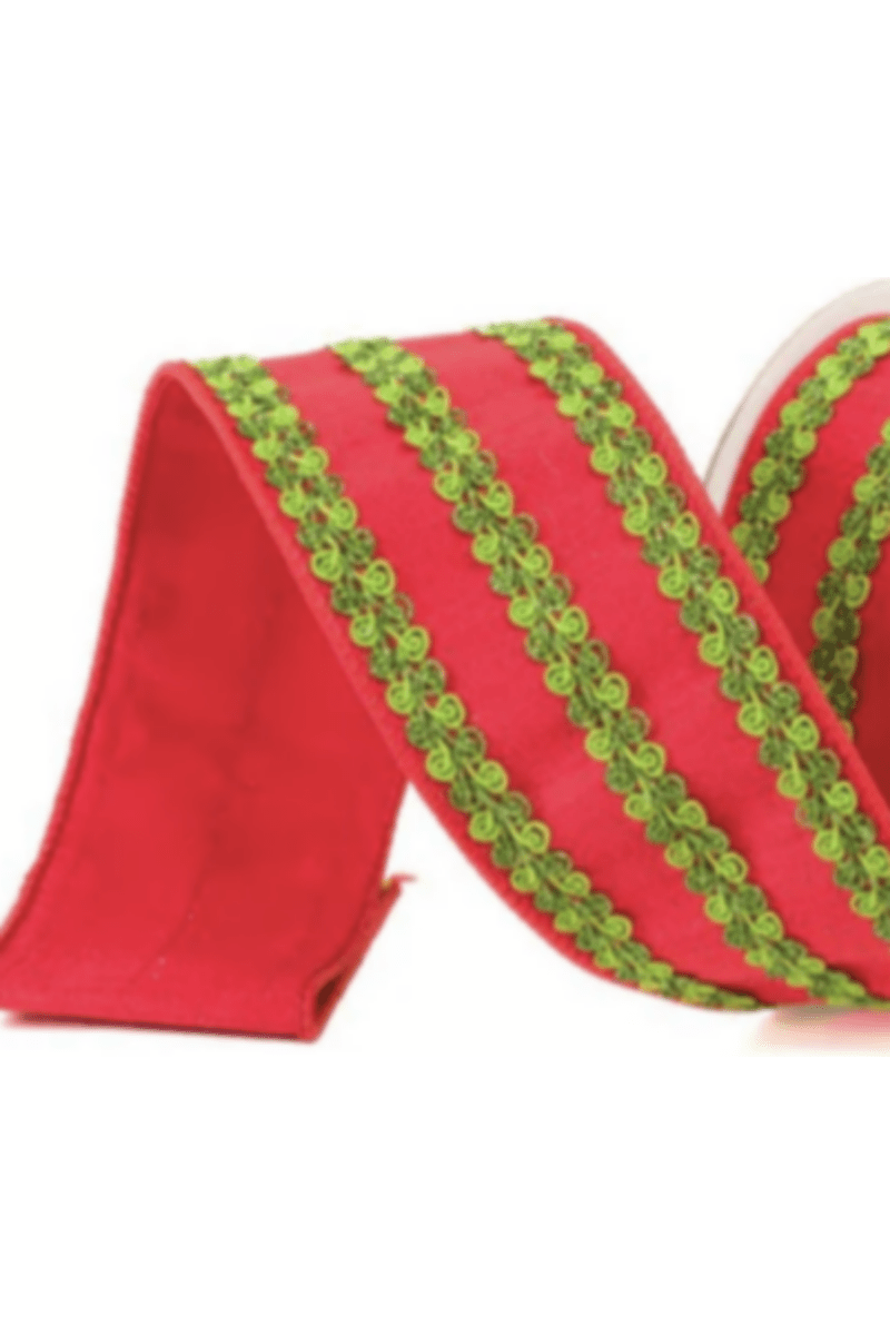 Shop For 2.5" Carnival Swirls Ribbon: Red/Green (10 Yards)