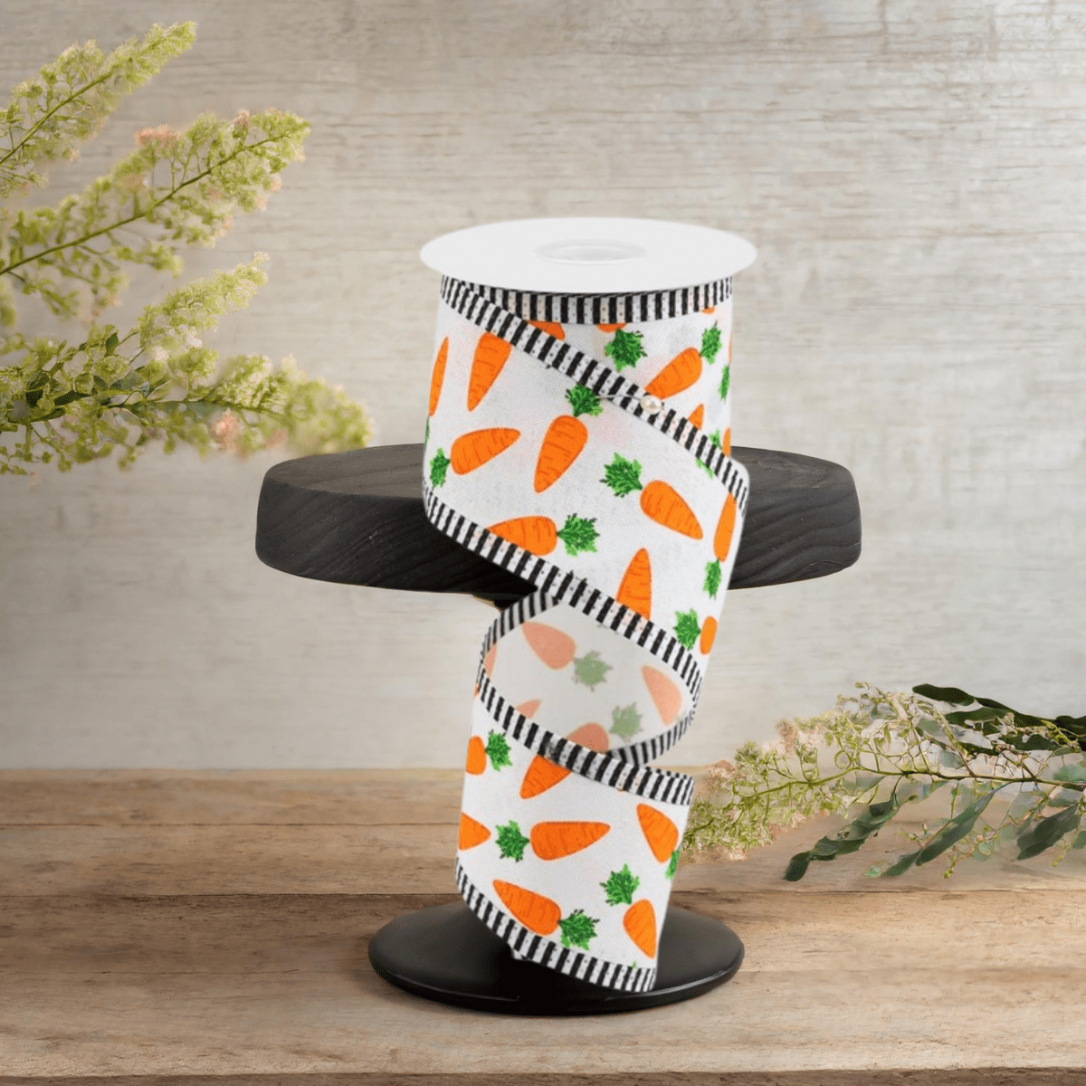 Shop For 2.5" Carrots Thin Stripe Ribbon: White (10 Yards)