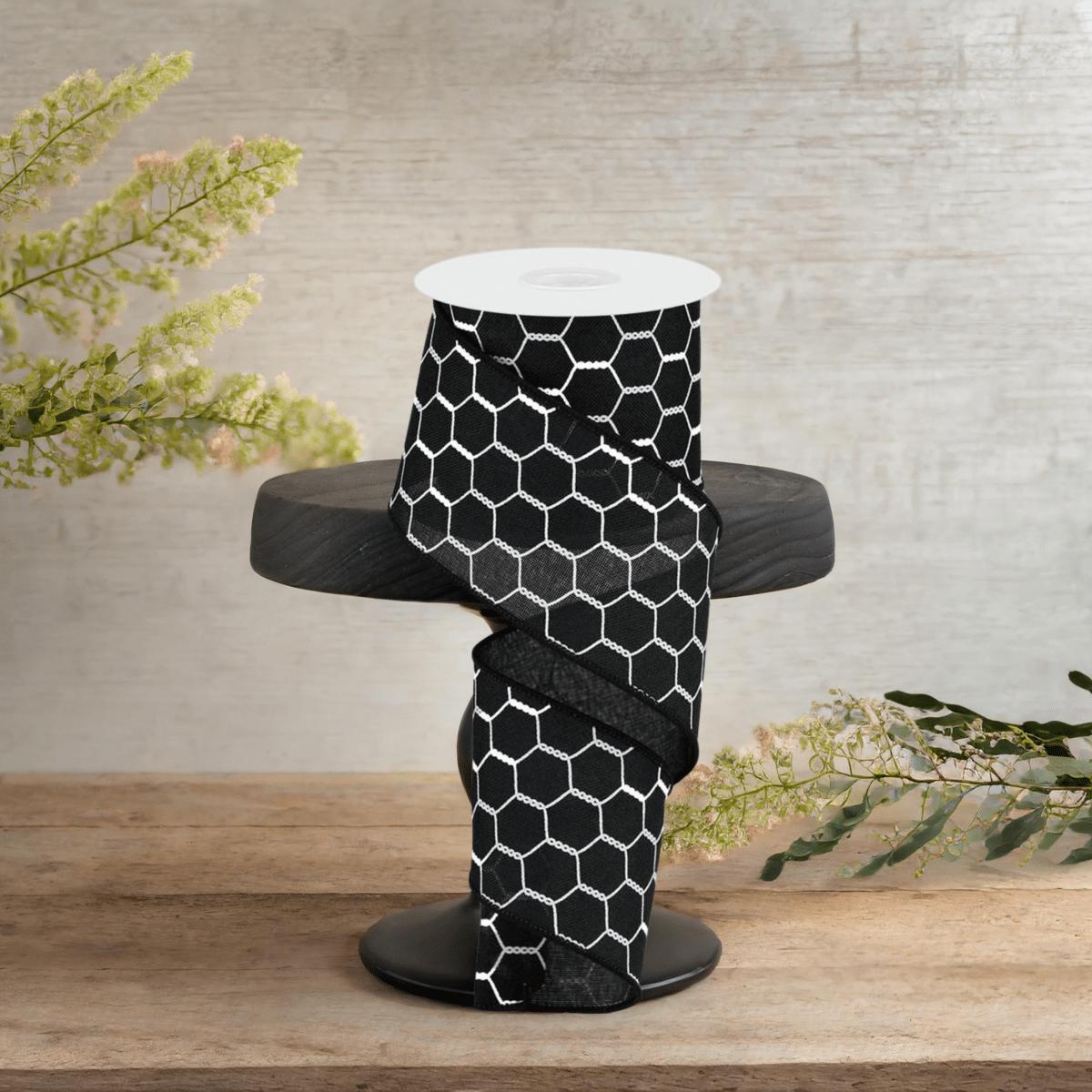 Shop For 2.5" Chicken Wire Ribbon: Black & White (10 Yards)