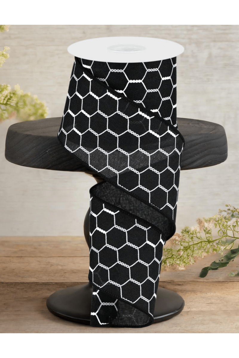 Shop For 2.5" Chicken Wire Ribbon: Black & White (10 Yards)