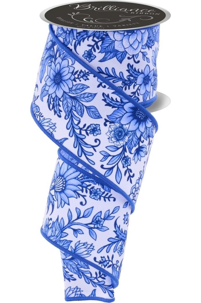 Shop For 2.5" Chinoiserie Floral Ribbon: Blue (10 Yards)