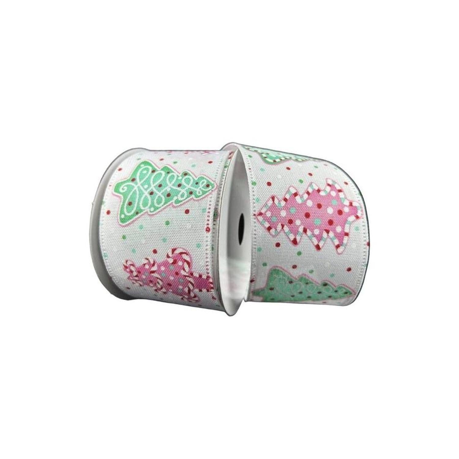 2.5" Christmas Sprinkle Cookies Ribbon: White