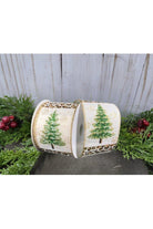 Shop For 2.5" Christmas Tree Leopard Stripe Ribbon: Ivory (10 Yards)