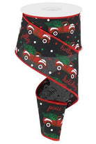 Shop For 2.5" Christmas Trucks on Royal Ribbon: Black (10 Yards)