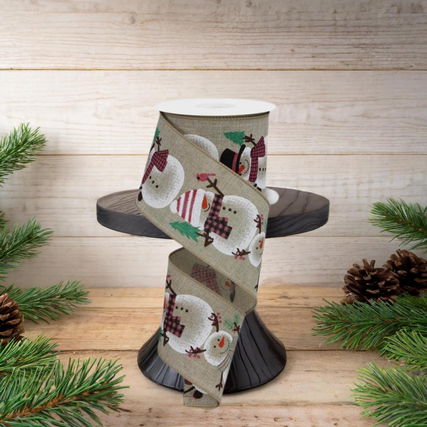 Shop For 2.5" Chubby Snowman Ribbon: Natural (10 Yards)