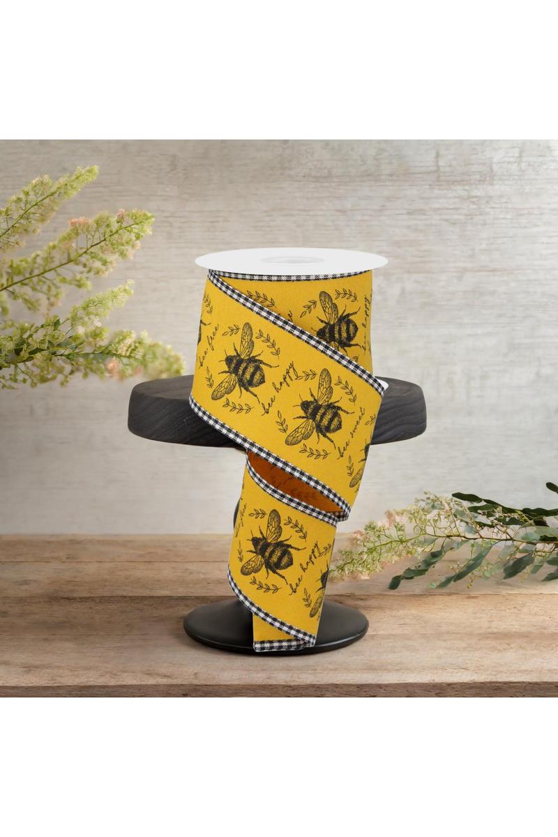 Shop For 2.5" Classic Honey Bee Gingham Ribbon: Dark Yellow (10 Yards)