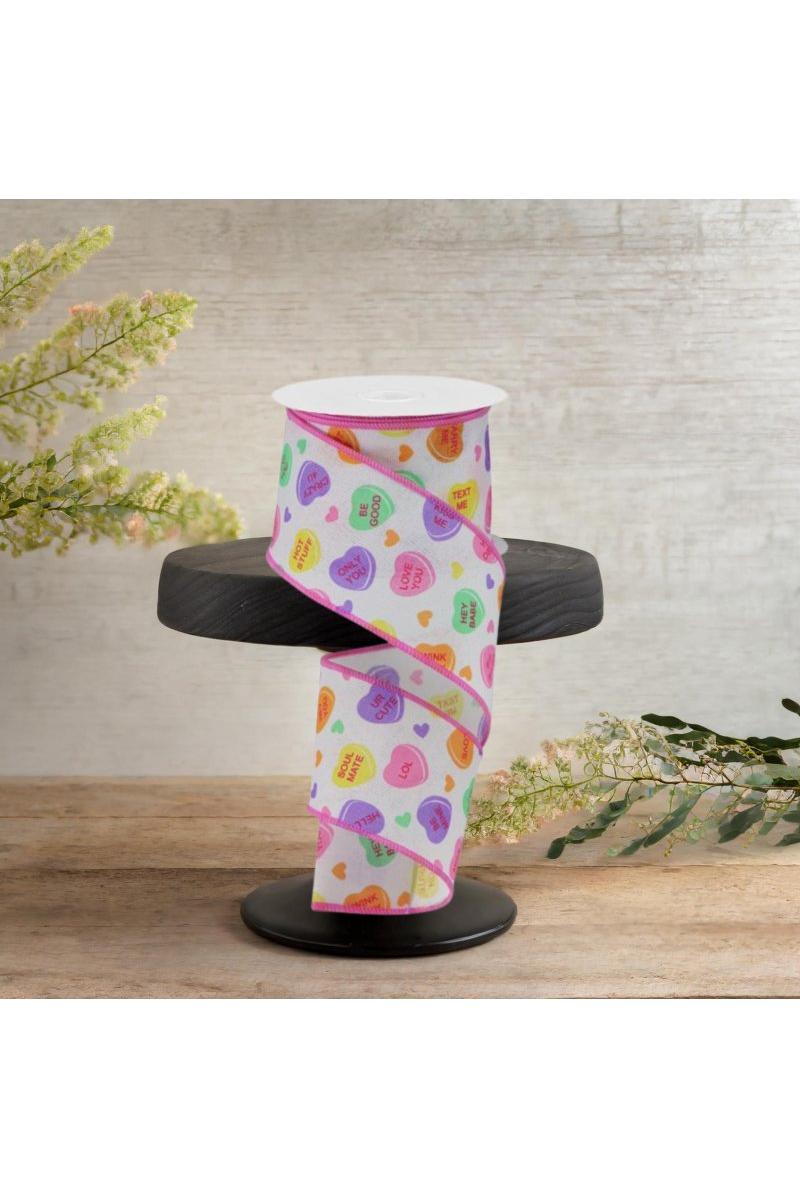 Shop For 2.5" Conversation Hearts Ribbon: Royal Canvas (10 Yards)