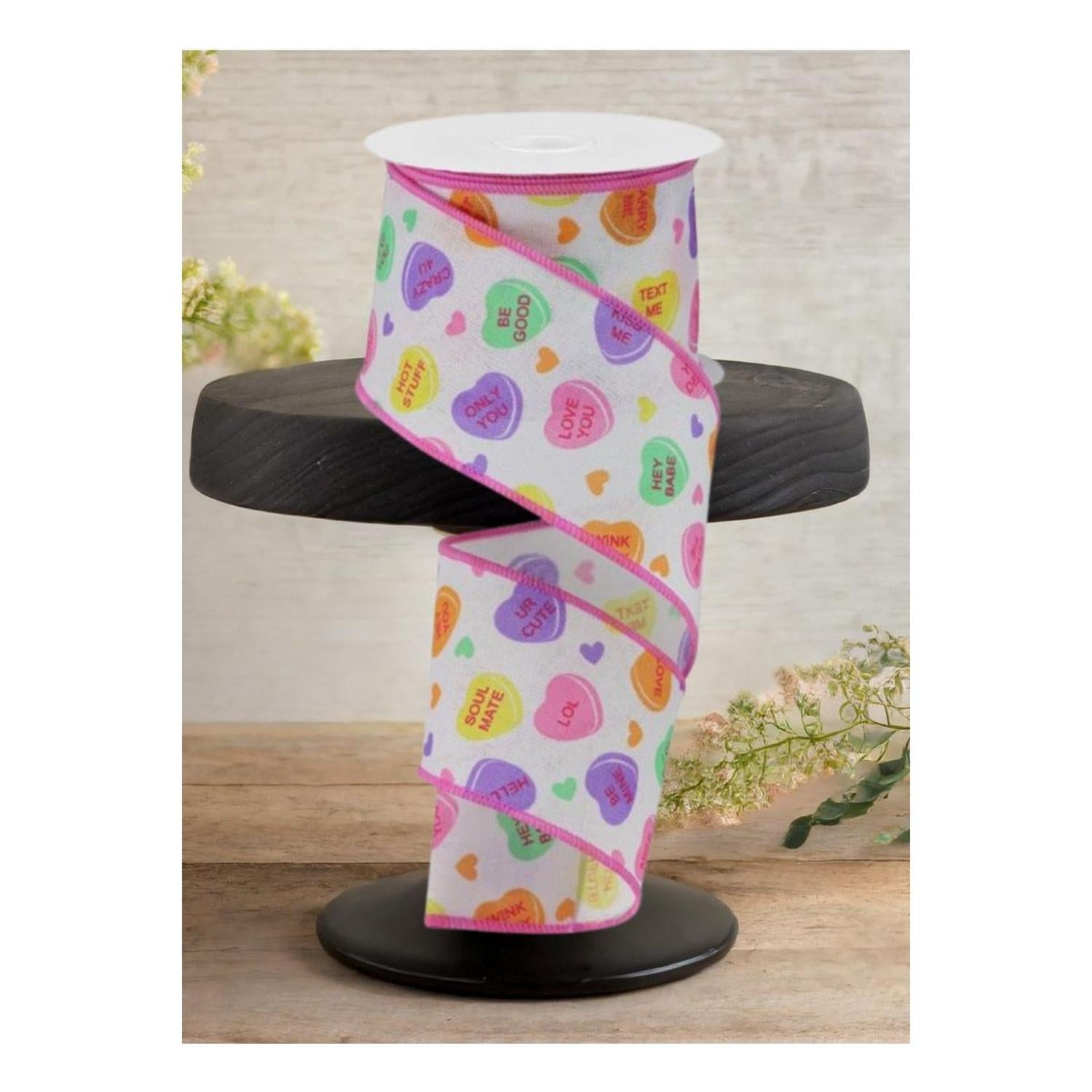 2.5" Conversation Hearts Ribbon: Royal Canvas (10 Yards)