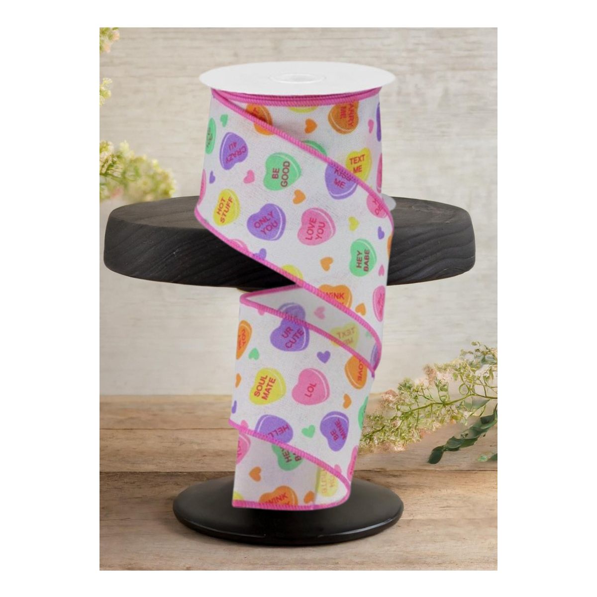 Shop For 2.5" Conversation Hearts Ribbon: Royal Canvas (10 Yards)