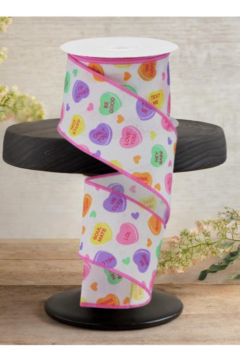 Shop For 2.5" Conversation Hearts Ribbon: Royal Canvas (10 Yards)