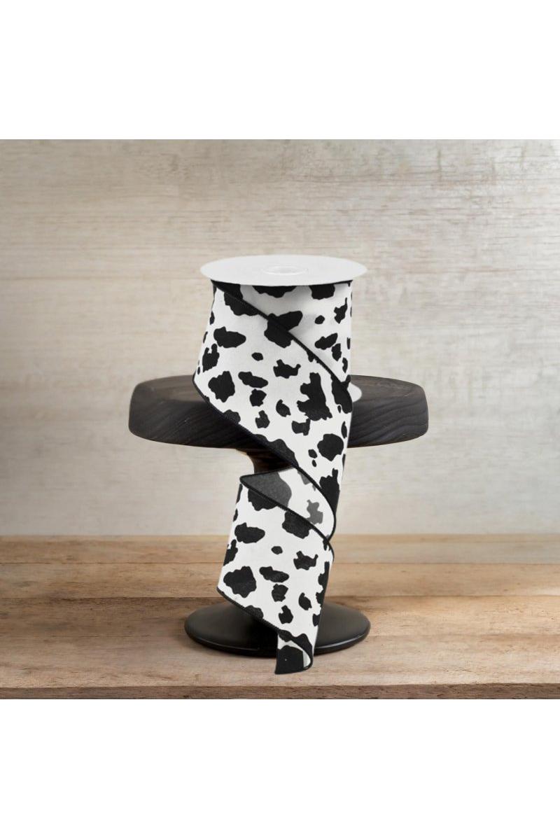 Shop For 2.5" Cowhide Print Ribbon: Black & Ivory (10 Yards)