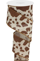 Shop For 2.5" Cowhide Print Ribbon: Natural & Brown (10 Yards)