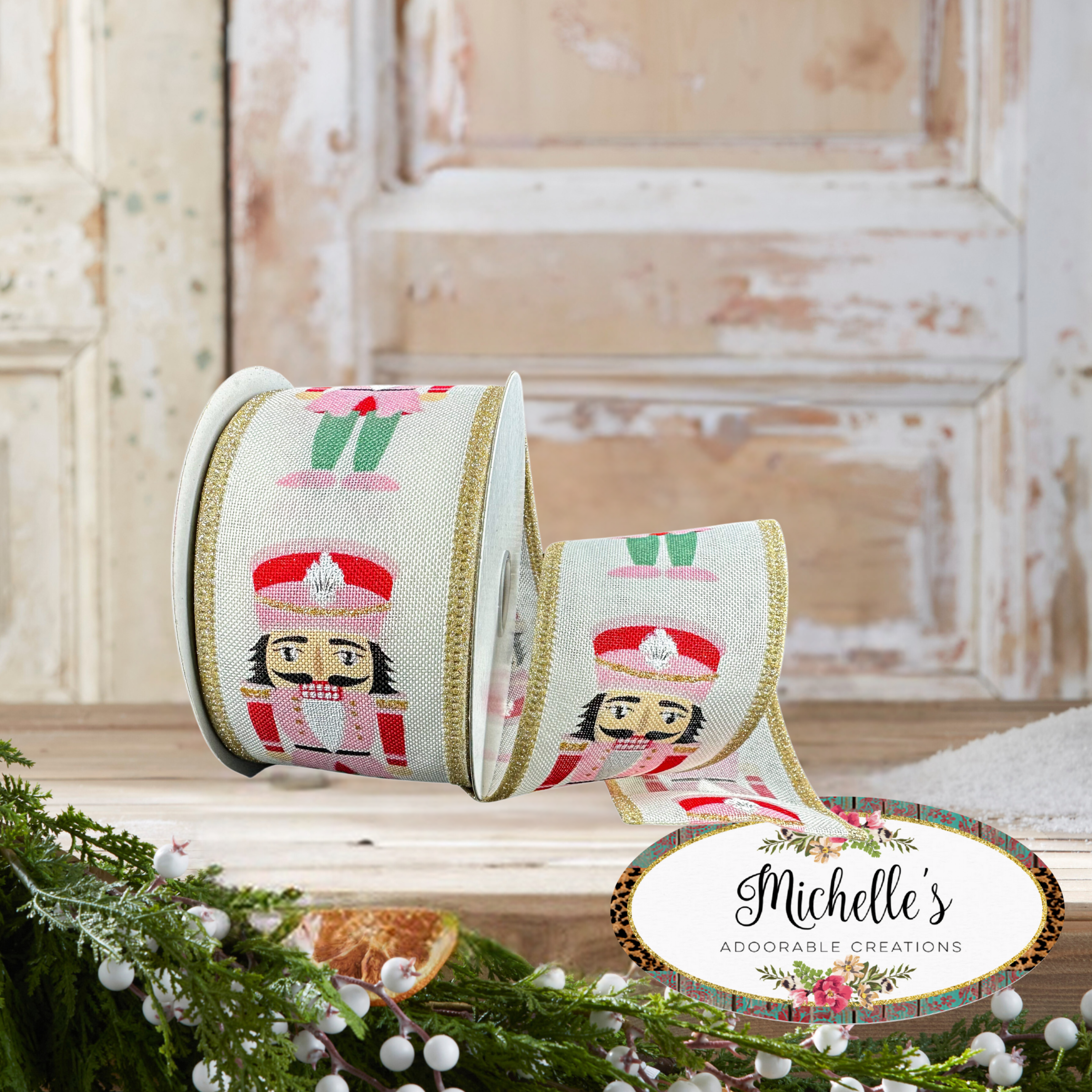 Shop For 2.5" Cutsey Nutcracker Ribbon: Pink (10 Yards)