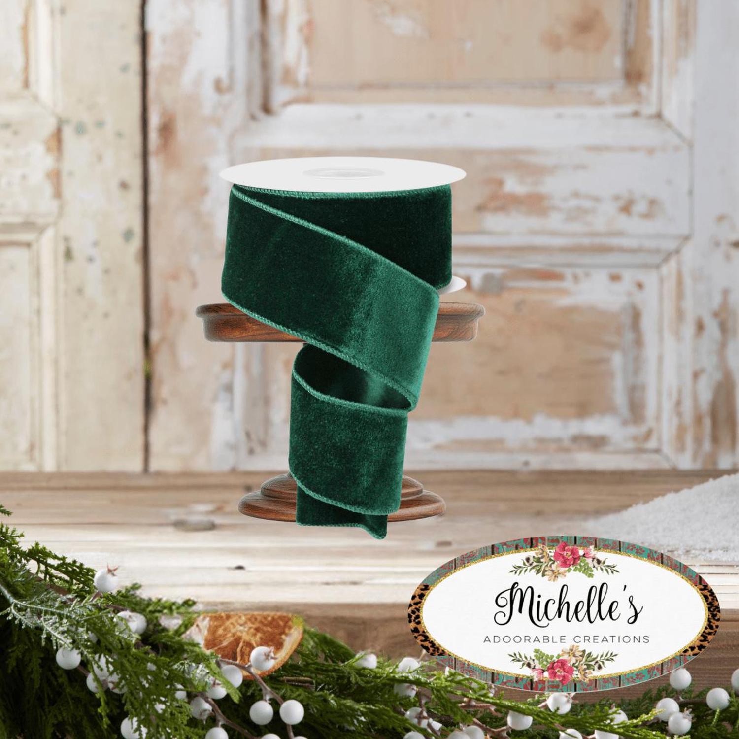 2.5" Deluxe Velvet Ribbon: Hunter (10 Yard)