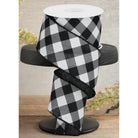 Shop For 2.5" Diagonal Check On Royal Ribbon: Black & White (10 Yards)