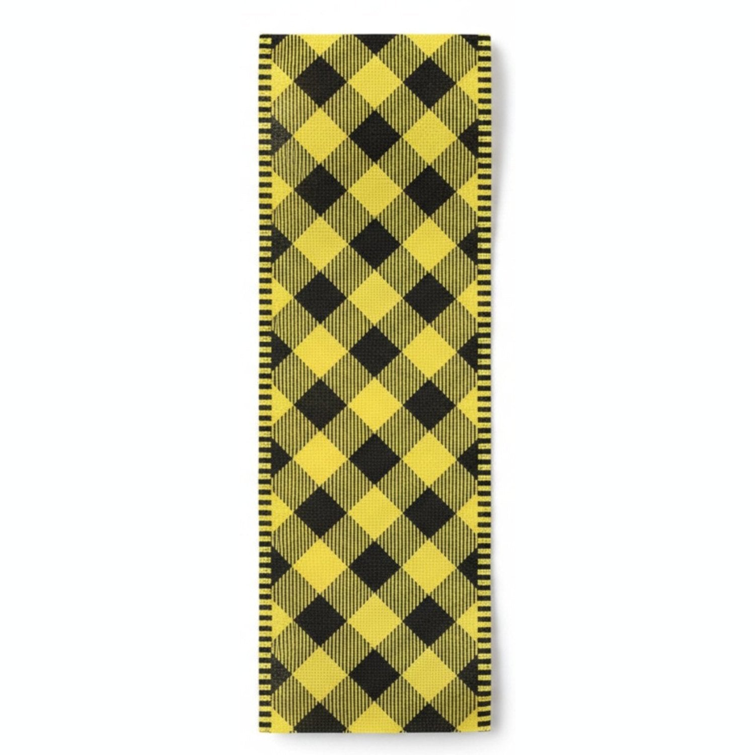 Shop For 2.5" Diagonal Check on Royal Stripe Ribbon: Sun Yellow (10 Yards)