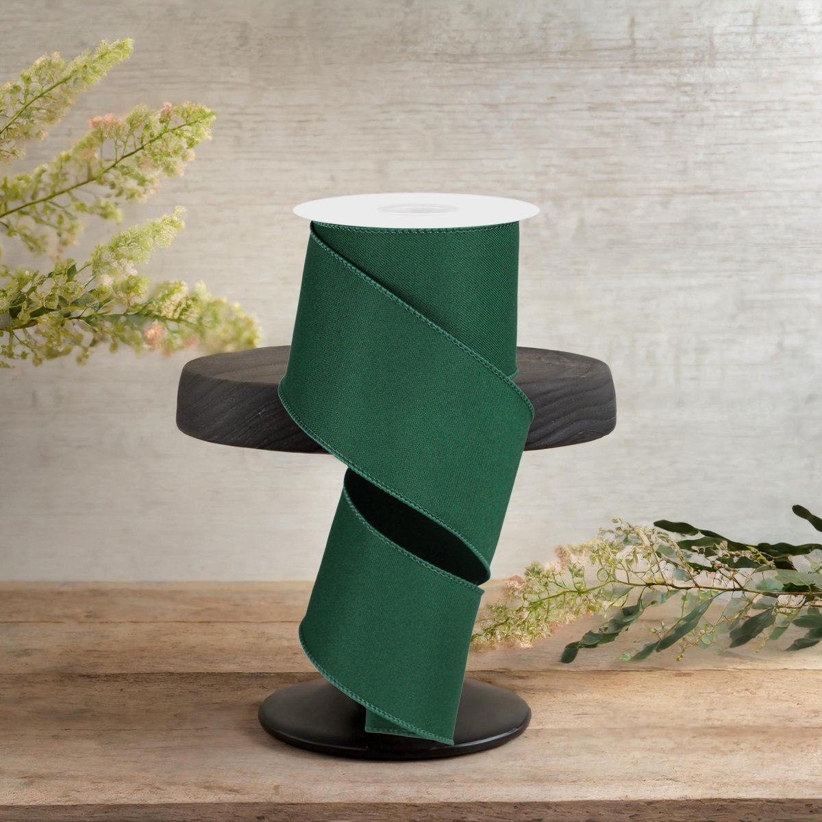 Shop For 2.5" Diagonal Weave Ribbon: Hunt Green (10 Yards)