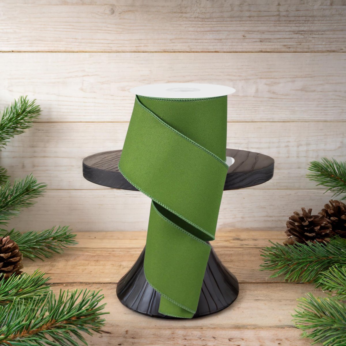 Shop For 2.5" Diagonal Weave Ribbon: Moss Green (10 Yards)