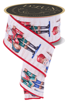 Shop For 2.5" D'Lux Nutcracker Fused Ribbon: Ivory/Red (10 Yards)