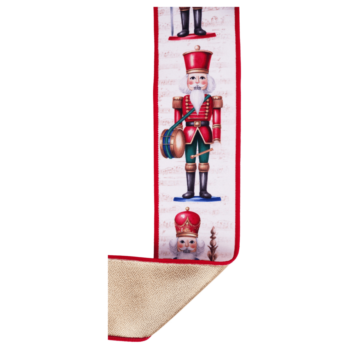 Shop For 2.5" D'Lux Nutcracker Fused Ribbon: Ivory/Red (10 Yards)
