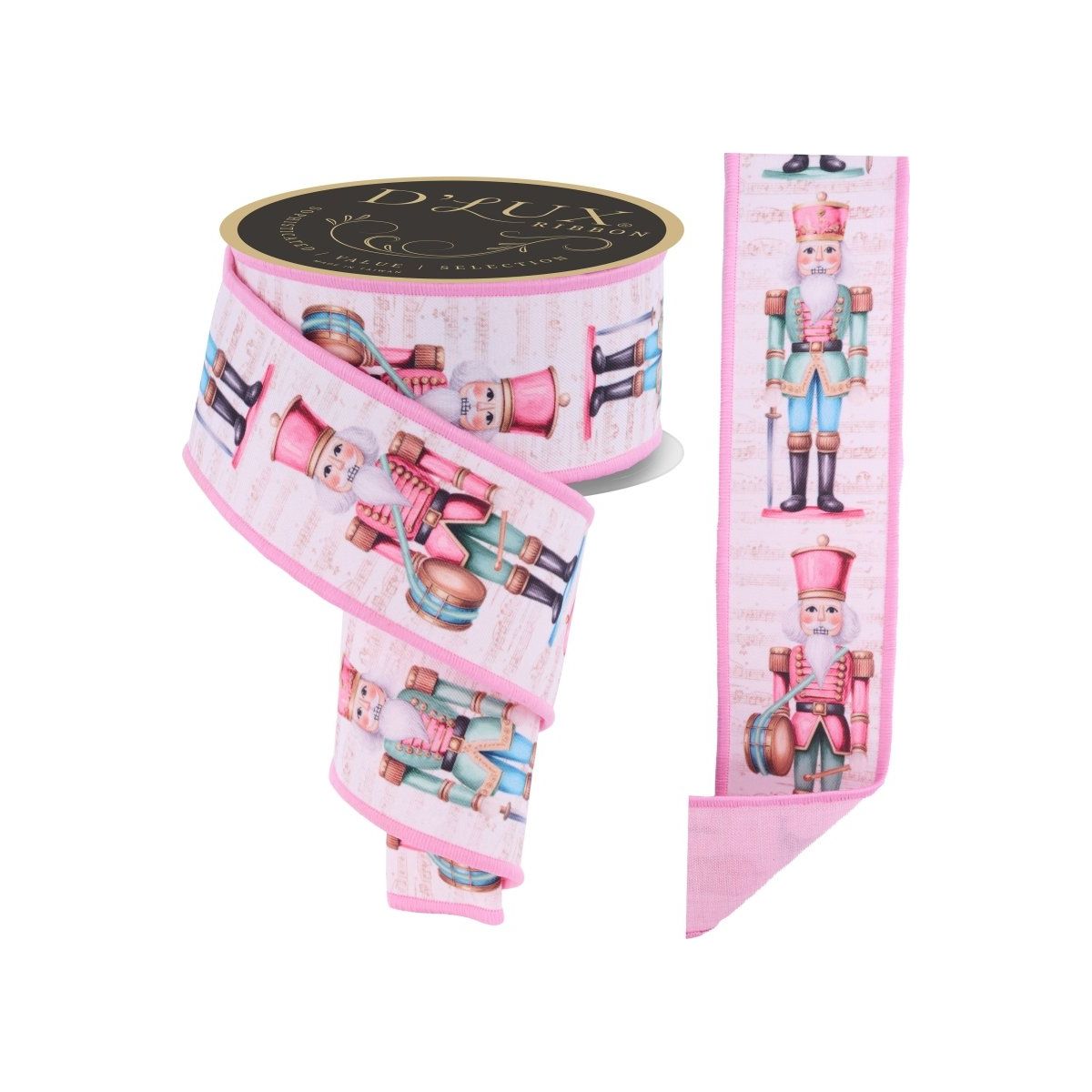 Shop For 2.5" D'Lux Nutcracker Fused Ribbon: Pink (10 Yards)