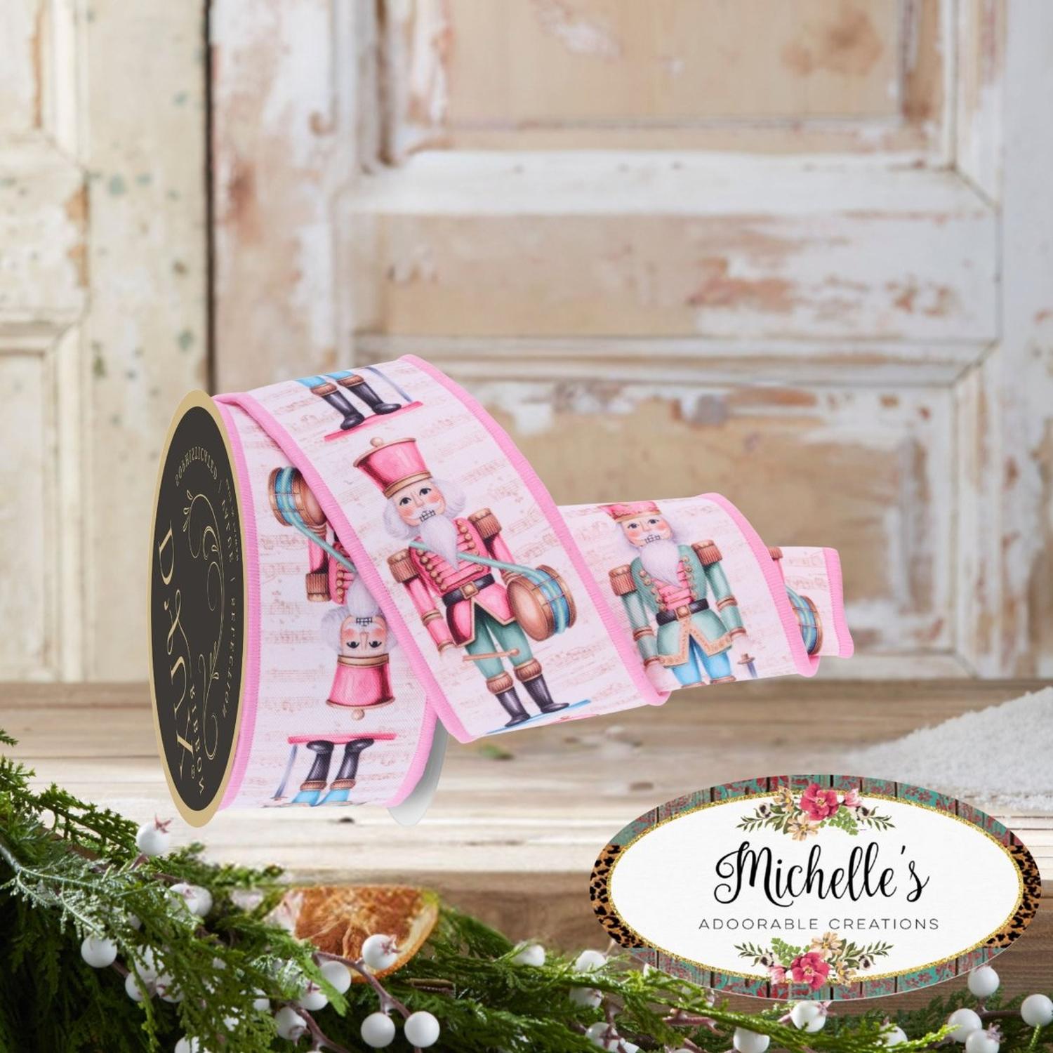 Shop For 2.5" D'Lux Nutcracker Fused Ribbon: Pink (10 Yards)
