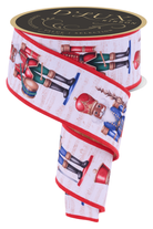 Shop For 2.5" D'Lux Nutcracker Fused Ribbon: White/Red (10 Yards)