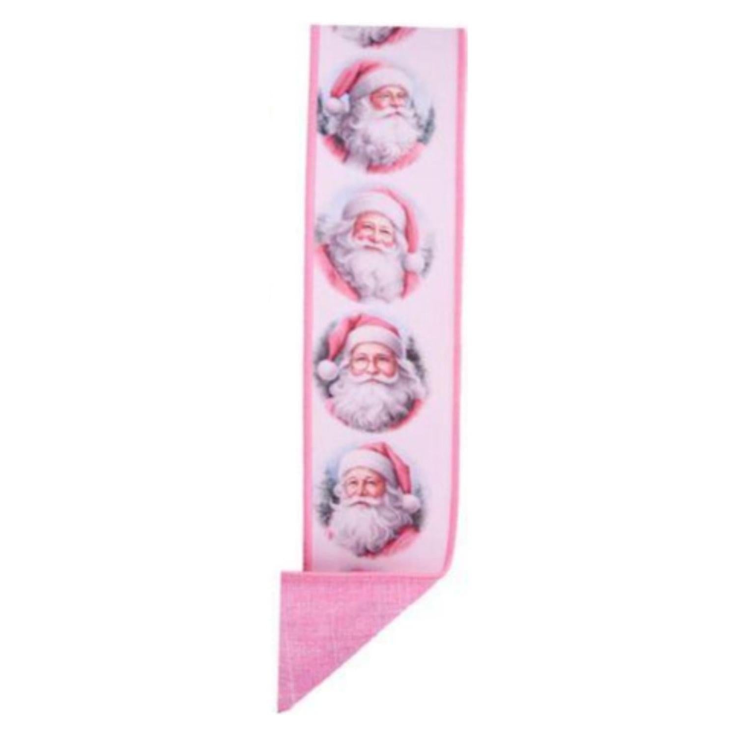 2.5" D'Lux Santa Fused Ribbon: Pink (10 Yards)