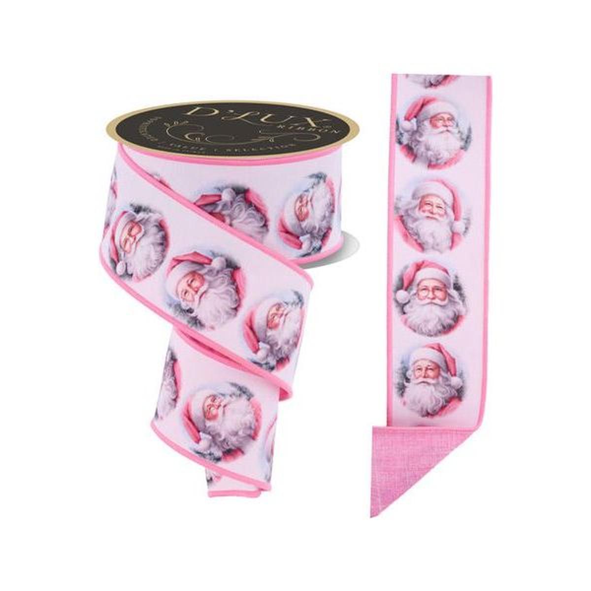 Shop For 2.5" D'Lux Santa Fused Ribbon: Pink (10 Yards)