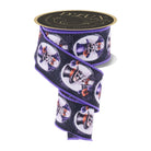 Shop For 2.5" D'Lux Skeleton Portraits Fused Ribbon: Purple (10 Yards)