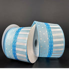 Shop For 2.5" Dots and Stripes Whimsy Ribbon: Blue & White (10 Yards)