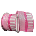 Shop For 2.5" Dots and Stripes Whimsy Ribbon: Pink & White (10 Yards)