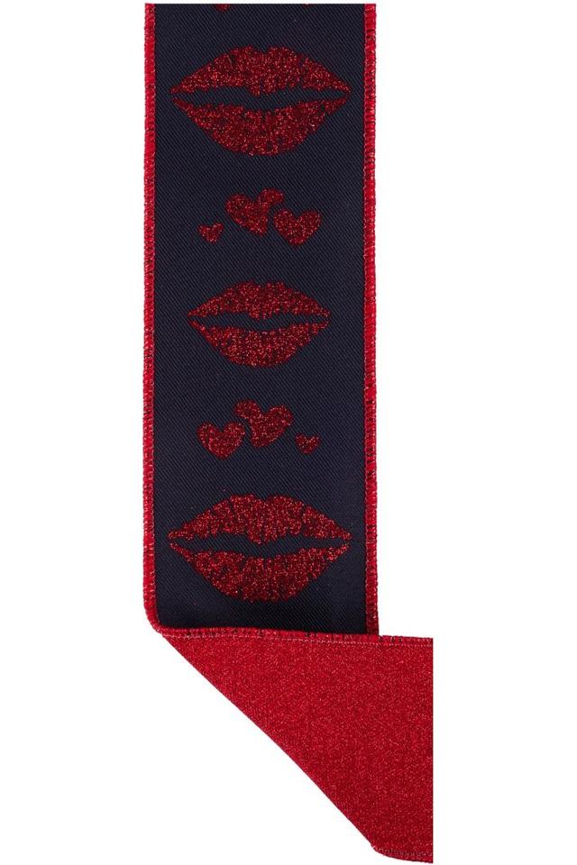 Shop For 2.5" Double Layer Bold Lips Ribbon: Black/Red (10 Yards)