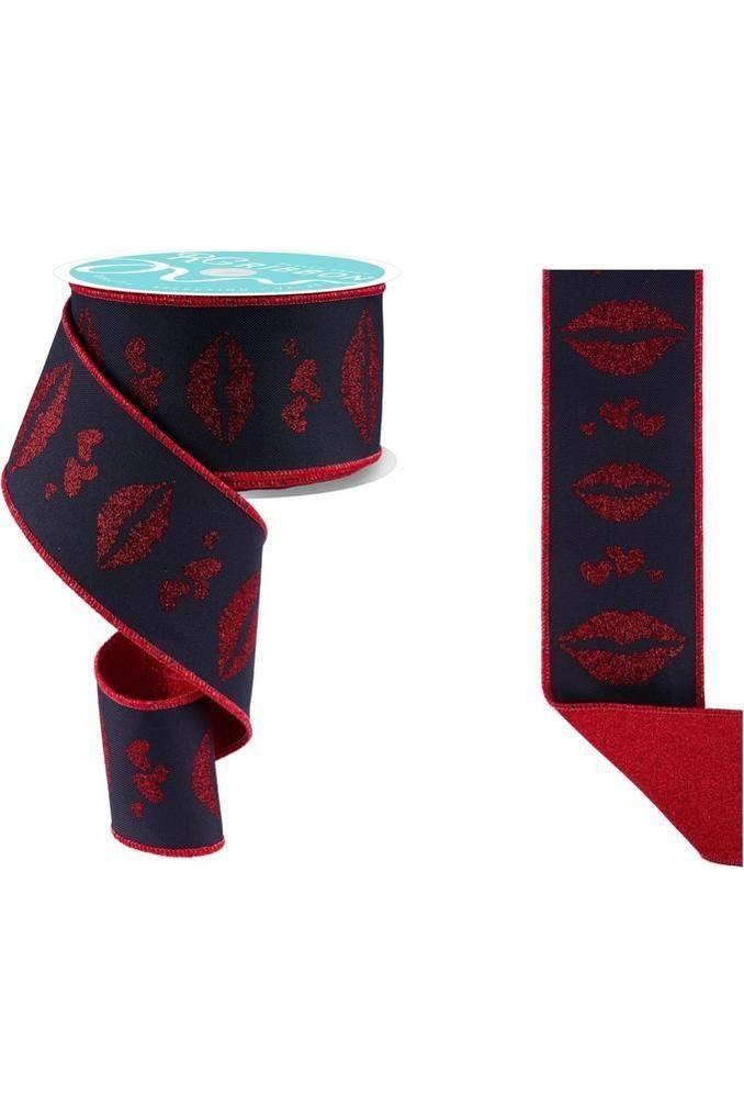 Shop For 2.5" Double Layer Bold Lips Ribbon: Black/Red (10 Yards)