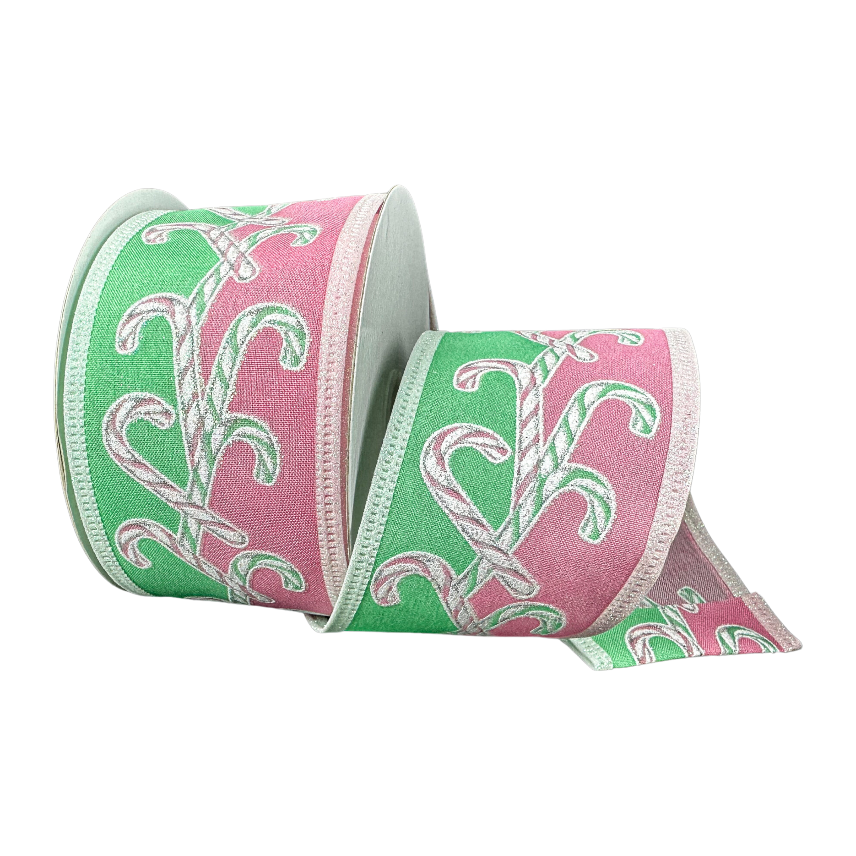 Shop For 2.5" Dual Glitter Candy Ribbon: Pink/Mint (10 Yards)