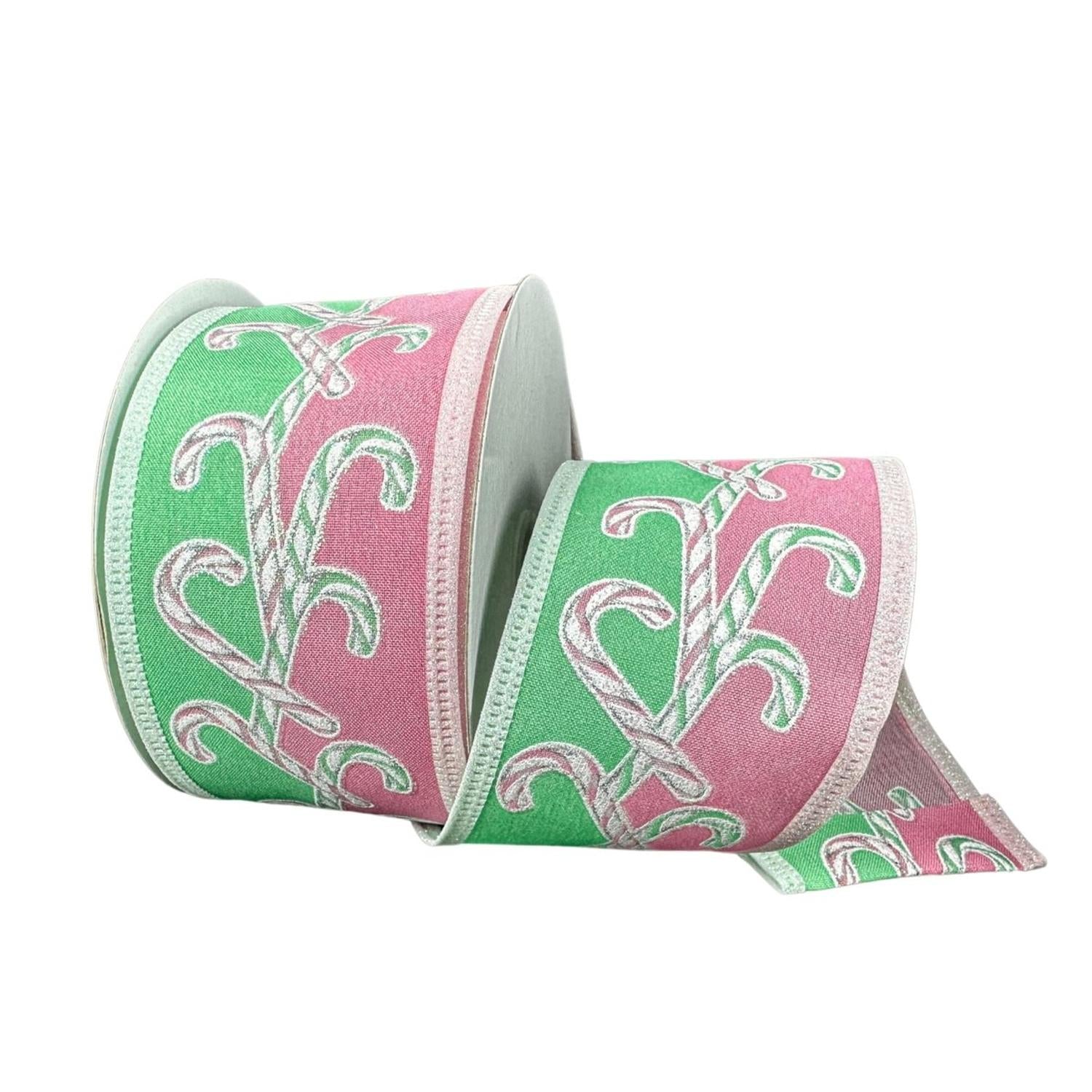 Shop For 2.5" Dual Glitter Candy Ribbon: Pink/Mint (10 Yards)