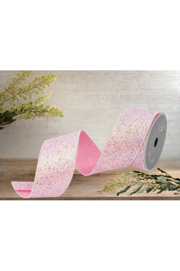 Shop For 2.5" Fairy Dust Ribbon: Pink (10 Yards) at Michelle's aDOORable Creations