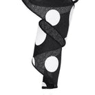Shop For 2.5" Faux Burlap Giant Polka Dot Ribbon: Black & White (10 Yards)