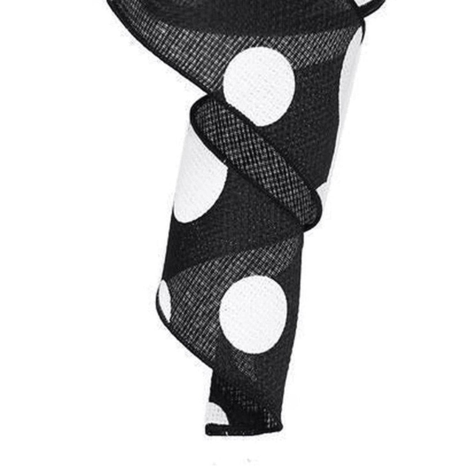 Shop For 2.5" Faux Burlap Giant Polka Dot Ribbon: Black & White (10 Yards)