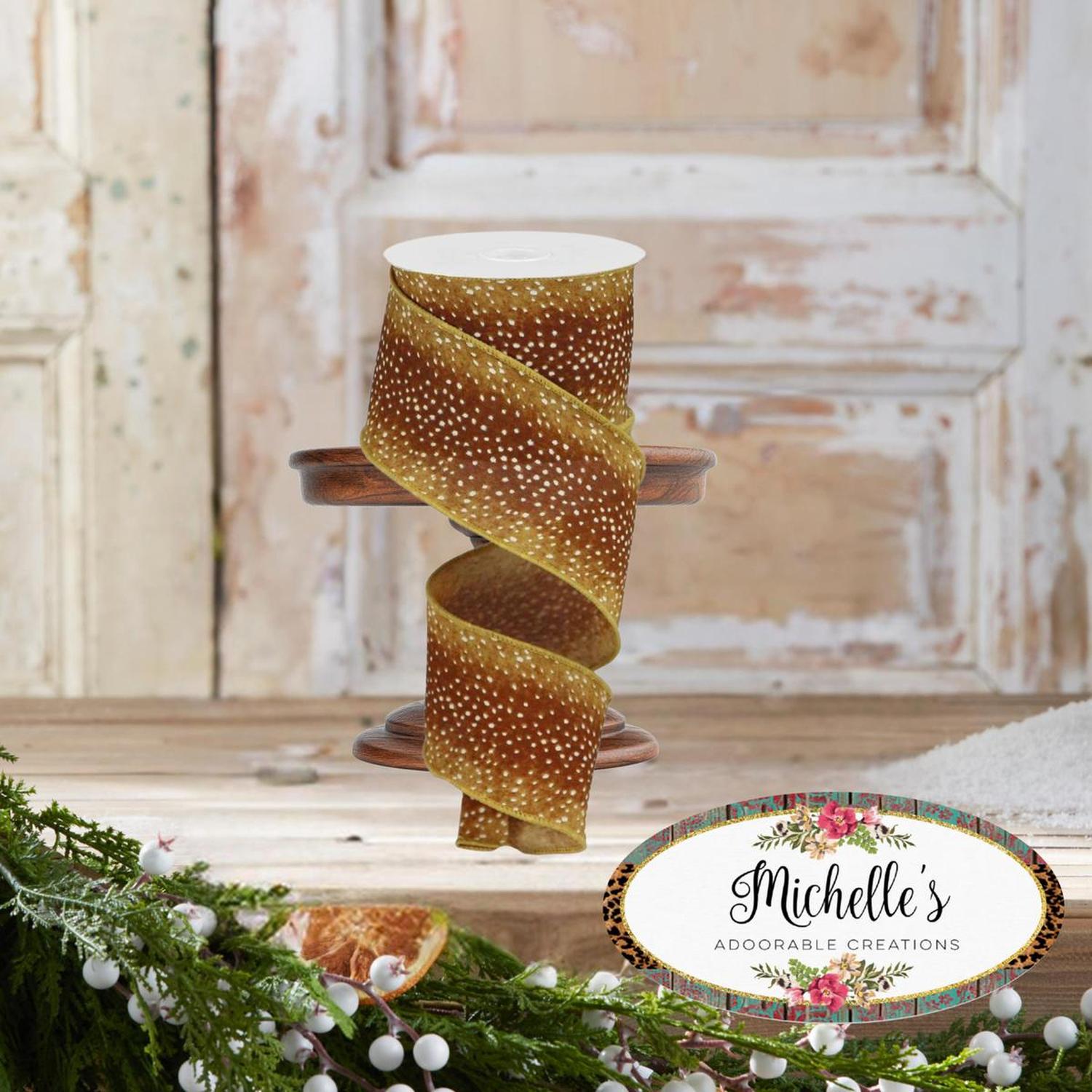 2.5" Faux Deer Fur Ribbon (10 Yards)