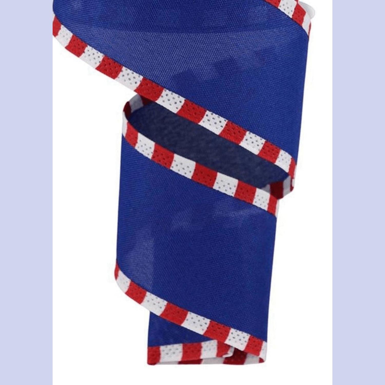 Shop For 2.5" Faux Royal Burlap/Stripe Edge Ribbon: Royal Blue (10 Yards)
