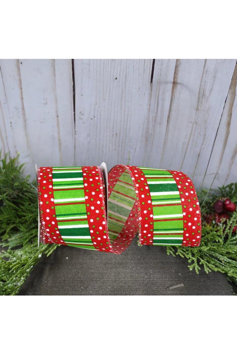 Shop For 2.5" Festive Dots Ribbon: Red/Green (10 Yards)