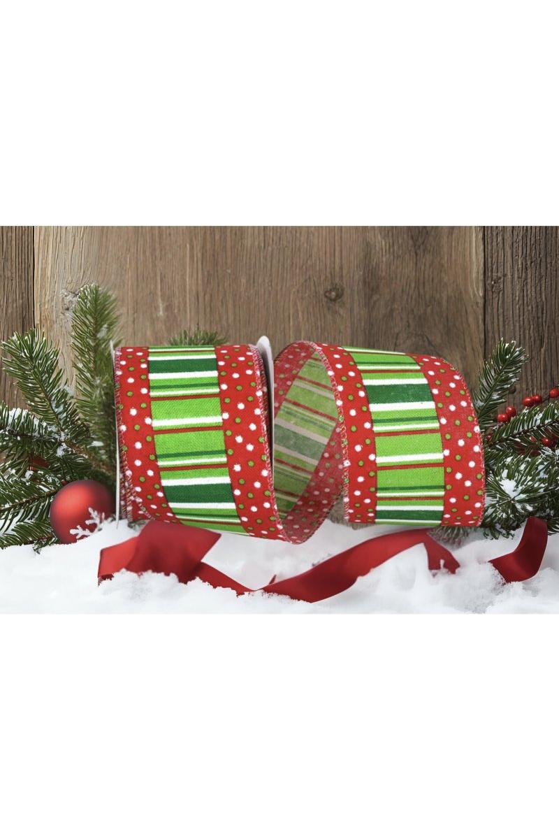 Shop For 2.5" Festive Dots Ribbon: Red/Green (10 Yards)